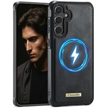 CaseMe C69 Series Magnetic Vegan Leather Back Phone Case, For Samsung Galaxy S24 FE 5G, For Samsung Galaxy A15 4G / 5G, For Samsung Galaxy A55 5G / A35 5G, For Samsung Galaxy S24 Ultra 5G