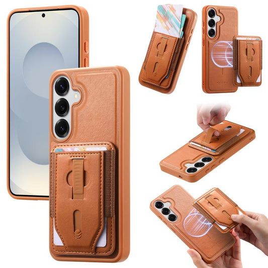 CaseNeo Retro Wristband Elastic Card Bag Magnetic Back Phone Case, For Galaxy S26+ 5G, For Galaxy S26 Ultra 5G, For Galaxy S26 5G, For Galaxy S25 Edge 5G, For Galaxy S25 Ultra 5G, For Galaxy S24 5G / S25 5G