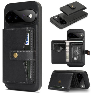 Kalebol Magnetic Button Card Bag MagSafe Ring Leather Phone Case, For Google Pixel 11 Pro XL, For Google Pixel 11, For Google Pixel 11 Pro