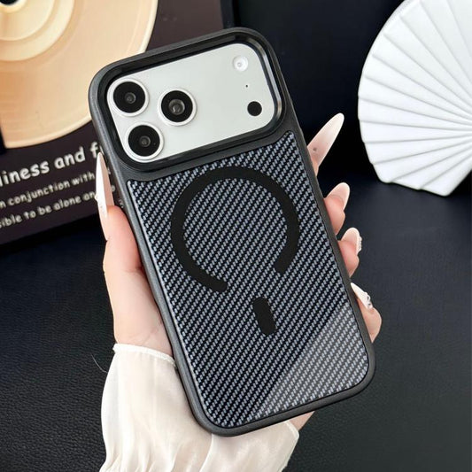 Carbon Fiber Texture Magnetic Phone Case with Watch Button, For iPhone 18 Pro / 17 Pro, For iPhone 18 Pro Max / 17 Pro Max