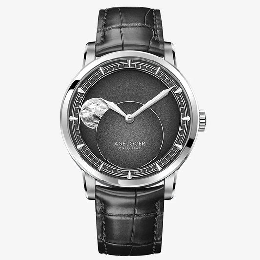 AGELOCER Major Breakthrough 29.51-Days Moon Phase Dark Grey Original Astronomer Men's Mechanical Watch Birthday Gift for Men