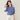 Stylish Blue Checkered Shirt Blazer for WomenFashionable and Youthful Top
