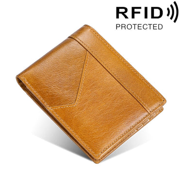 Stitching Leather Men Wallet RFID Anti-Theft Wallet, Black, Coffee, Brown