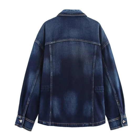 Versatile washed denim jacket