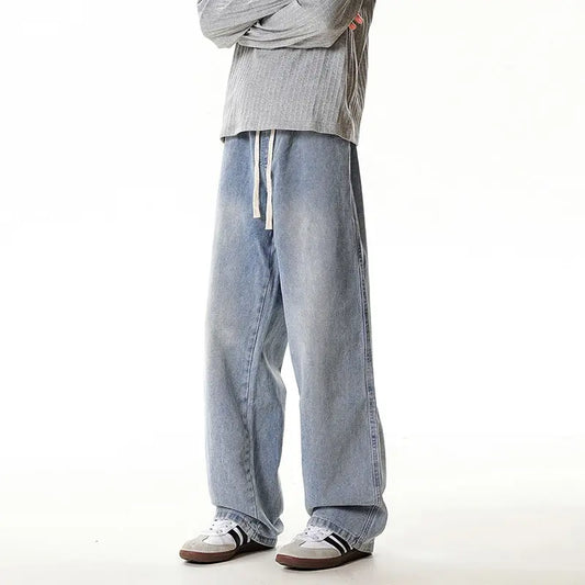 Vintage Men's Jeans Washed Straight Leg Pants