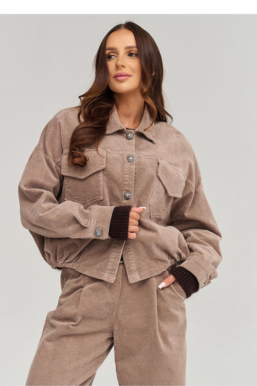 Corduroy jacket model 232012 Makadamia