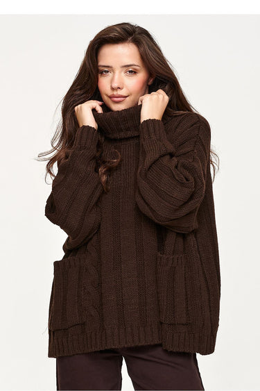 Turtleneck model 232516 Makadamia