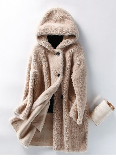 Women's Hooded Lambswool Warm Coat