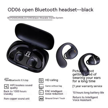 Bone Conduction True Wireless Ear Clip Ear Ultra-long Life Battery Headset