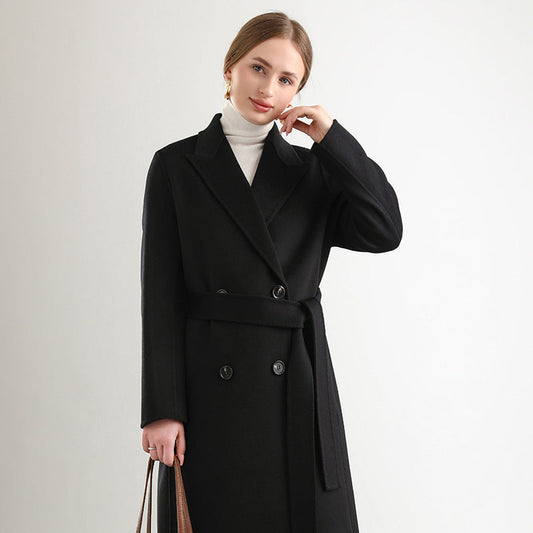 Women's Mid-length Woolen Wool Overcoat Coat  