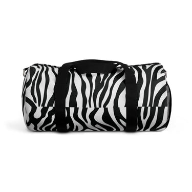 Zebra Print Duffel Bag – Black & White Animal-Pattern Weekender  