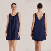 Womens Sleeveless Satin Chiffon V-Neck Nightdress  