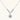 Sterling silver necklace with geometric crystal arrangement forming a V-shape and square blue moissanite centerpiece pendant