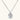 Sterling silver necklace featuring a large pear-shaped moissanite stone in an ornate setting with smaller accent stones