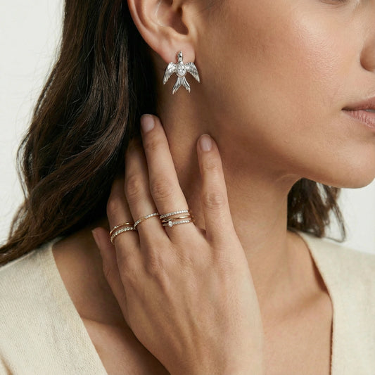 Silver Phoenix Studs  