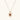 Gold pendant with oval mother-of-pearl frame, amber stone center, and crystal halo on delicate chain