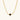 Dainty 18K gold-plated herringbone chain necklace with black enamel quatrefoil clover pendant on white background