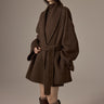 Spot Design Short Double-faced Wool Coat For Petite  