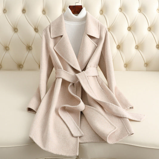 Small Reversible Cashmere Coat Women's Mid-length  