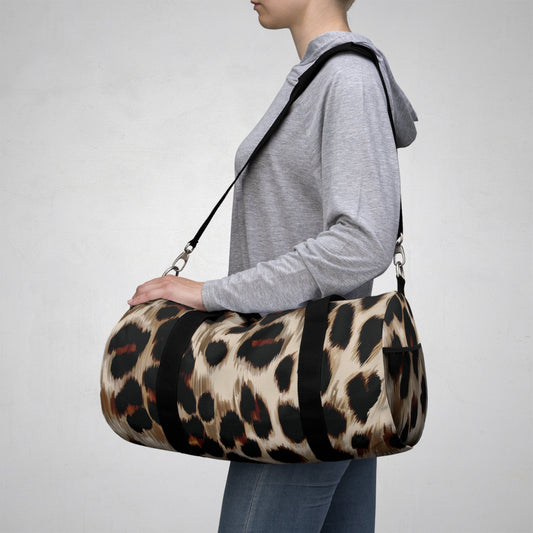 Leopard Print Duffel Bag — Chic Animal-Print Travel & Gym Tote  