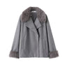 Women's Mid-length Hooded And Belted Wool Cape Coat  