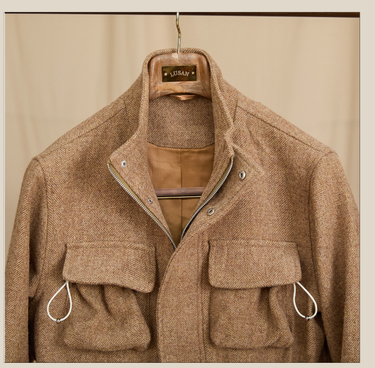 Men's Wool Coat With Stand-Up Collar Retro-Style Heavyweight Warm Jacket  