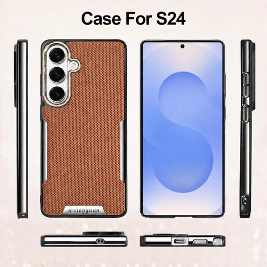 Armor Diamond Texture Anti-Fingerprint PC + Vegan Leather Phone Case, For Galaxy S25 5G, For Galaxy S25 Ultra 5G, For Galaxy S24 Ultra 5G, For Galaxy S24 5G  