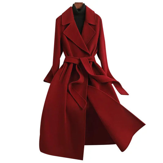 Autumn And Winter Temperament Korean Style Woolen Coat Women  