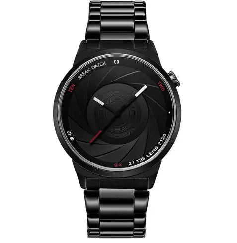 BREAK Photographer Series Unique Camera Style Stainless Strap Men Women Casual Fashion Sport Quartz Modern Gift Wrist Watches 