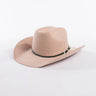 Belt Buckle Wide Brim Curling Wool Cowboy Hat  