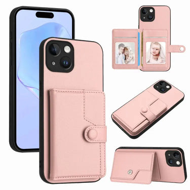 Button Card Bag RFID Anti-theft Phone Case, For iPhone 13 mini, For iPhone 12, For iPhone 12 Pro Max, For iPhone 12 Pro  