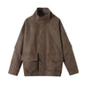 Casual loose stand up collar jacket top  