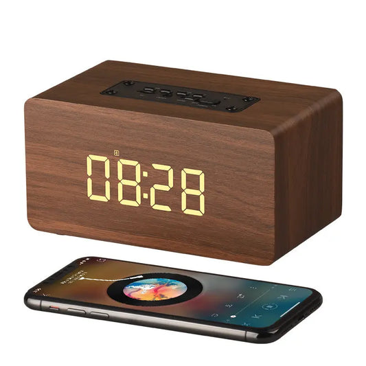 Clock Version Wooden Bluetooth Speaker  