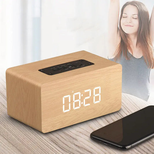 Clock Version Wooden Bluetooth Speaker  