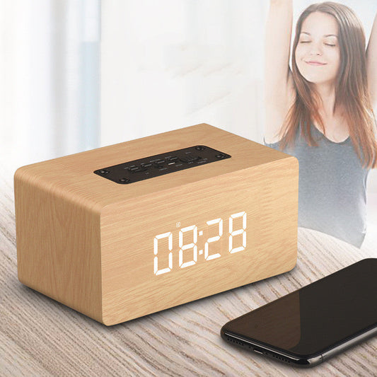 Clock Version Wooden Bluetooth Speaker  