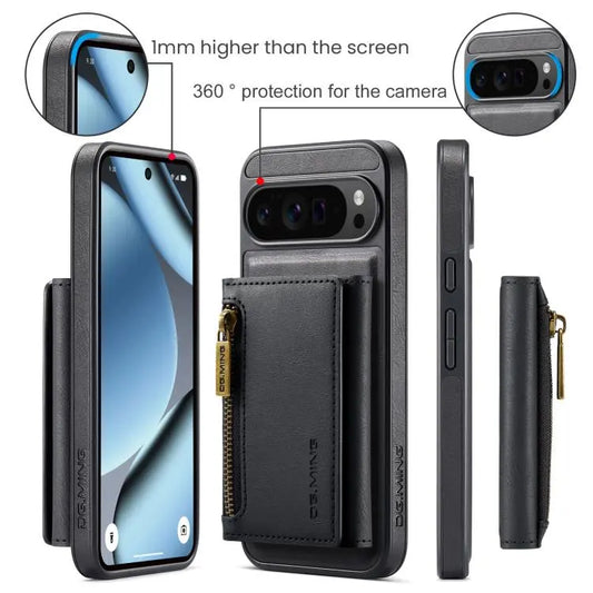DG.MING M5 Series Zip RFID Multi Card Detachable Leather Phone Case, For Google Pixel 10 Pro XL, For Google Pixel 10 / Pixel 10 Pro, For Google Pixel 9 Pro XL, For Google Pixel 9 / 9 Pro  