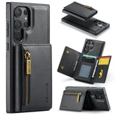DG.MING M5 Series Zip RFID Multi Card Detachable Leather Phone Case, For Samsung Galaxy S22 Ultra, For Samsung Galaxy S22+, For Samsung Galaxy S22, For Samsung Galaxy S21 Ultra  