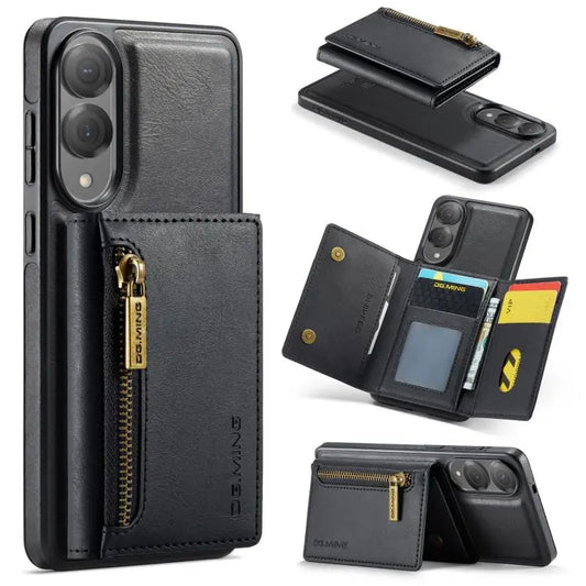 DG.MING M5 Series Zip RFID Multi Card Detachable Leather Phone Case, For Samsung Galaxy S25 Edge 5G, For Galaxy S25 5G, For Galaxy S25+ 5G, For Samsung Galaxy S25 Ultra 5G  