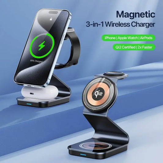 DUZZONA W21 Qi2 15W 3 in 1 Magnetic Wireless Charger Stand, W21 - UTrano