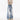 Deep Blue Denim Pants Men's Streetwear Style Flared Knife Cut Trousers  