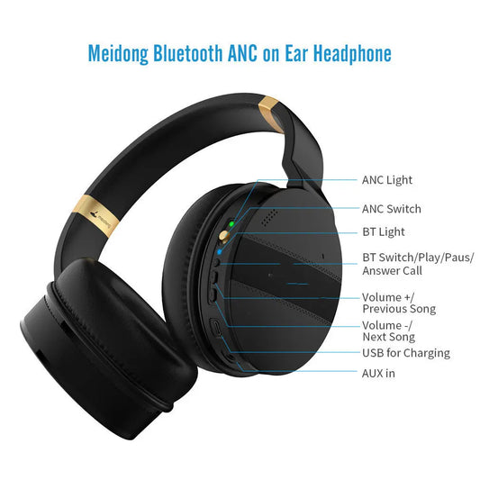 E8A Active Noise Cancelling Headset Computer Mobile Phone Heavy Bass Gaming Wireless Bluetooth Sports Utrano