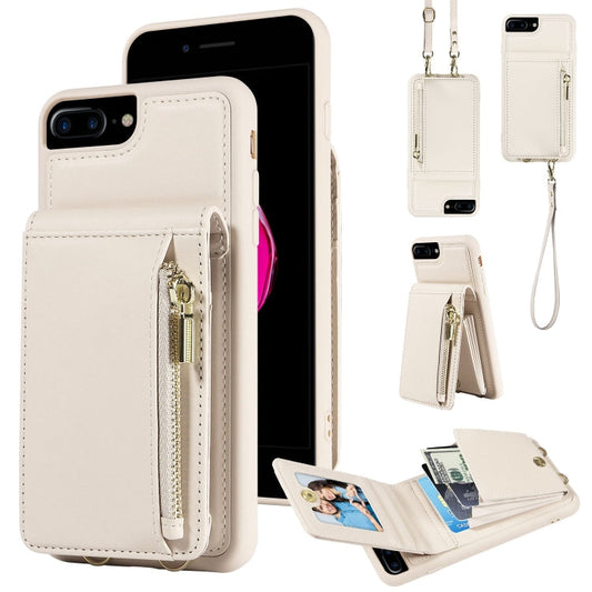 Crossbody Lanyard Zipper Wallet Leather Phone Case, For iPhone 7 Plus / 8 Plus  