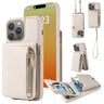 Crossbody Lanyard Zipper Wallet Leather Phone Case, For iPhone 15 Pro Max, For iPhone 15 Pro, For iPhone 15 Plus, For iPhone 15  