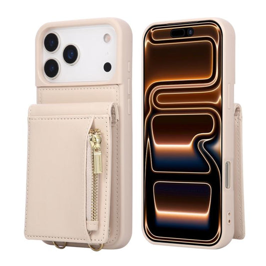 Crossbody Lanyard Zipper Wallet Leather Phone Case, For iPhone 17 Pro Max, For iPhone 17 Pro, For iPhone 17, For iPhone Air  