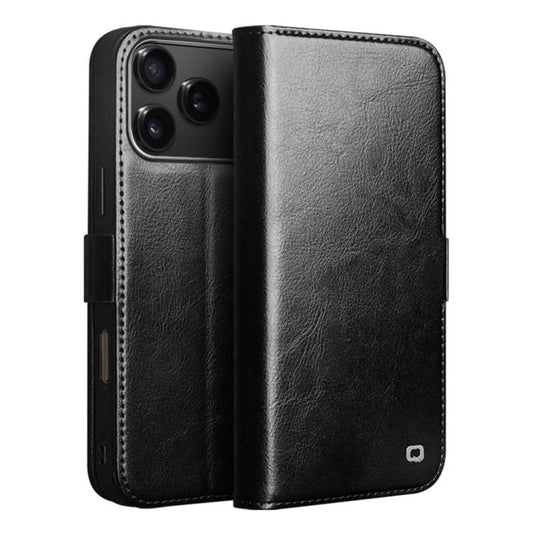 QIALINO Classic 103 Buckle Genuine Leather Phone Case, For iPhone 17e / 16e, For iPhone 17 Pro Max, For iPhone 17 Pro, For iPhone 17, For iPhone Air, For iPhone 15 Pro Max, For iPhone 15 Pro, For iPhone 15 Plus, For iPhone 15  