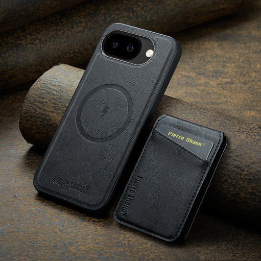 Fierre Shann Cowhide Vertical Flip Magnetic Card Holder Phone Case, For Google Pixel 10a, For Google Pixel 9 Pro, For Google Pixel 9, For Google Pixel 8a  