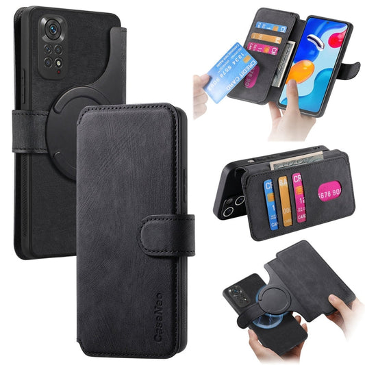 CaseNeo MagSafe RFID Anti-theft Retro Leather Phone Case, For Redmi Note 11S 4G, For Redmi Note 10 4G / Note 10S  