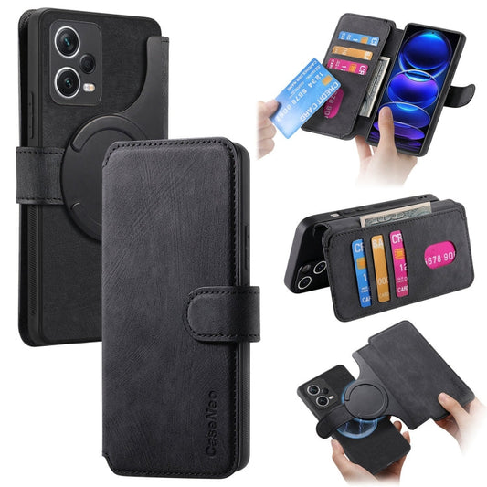 CaseNeo MagSafe RFID Anti-theft Retro Leather Phone Case, For Redmi Note 12 Pro+ 5G, For Redmi Note 12 Pro 5G, For Redmi Note 11S 4G, For Redmi Note 10 4G / Note 10S