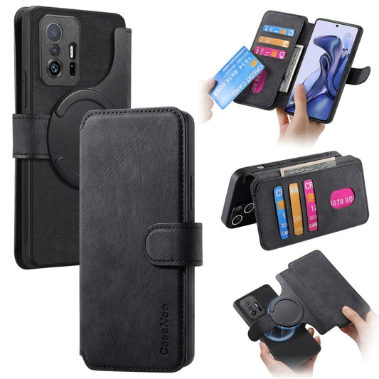 CaseNeo MagSafe RFID Anti-theft Retro Leather Phone Case, For Xiaomi Mi 11T / 11T Pro 5G, For Xiaomi Mi 11 Lite, For Xiaomi Poco X3 NFC  