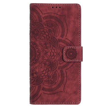 Mandala Embossed Retro Frosted Leather Phone Case, For iPhone 16e, For iPhone 16 Pro Max, For iPhone 16 Pro, For iPhone 16 Plus  